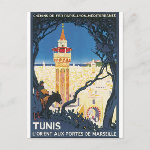 Tunis Vintage Travel Poster Postcard