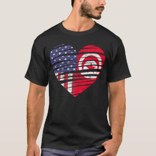 Tunisia American Grown Heart USA Patriot Heritage T-Shirt