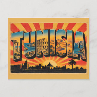 Tunisia Amphitheatre Dunes Coast Vintage Travel  Postcard