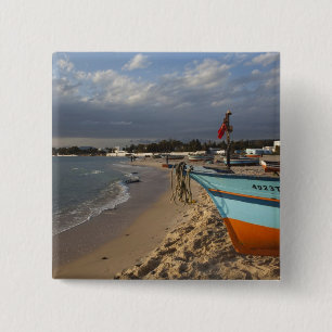 Tunisia, Cap Bon, Hammamet, waterfront, 15 Cm Square Badge