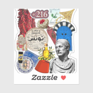 Tunisia Collage Sticker Design   Tunisian Culture 