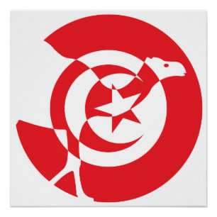 Tunisia Dromedary Tunisian National Animal Flag Poster