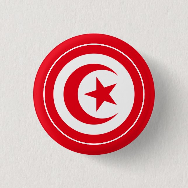 tunisia flag  3 cm round badge (Front)