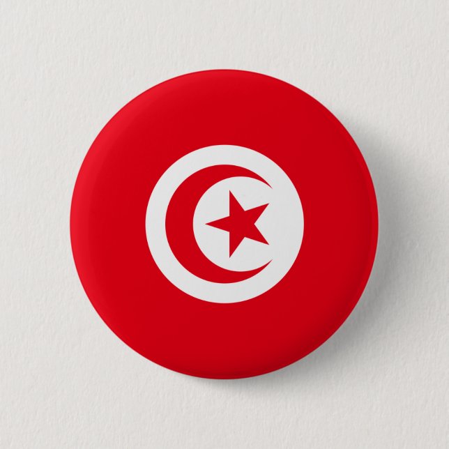 tunisia flag 6 cm round badge (Front)
