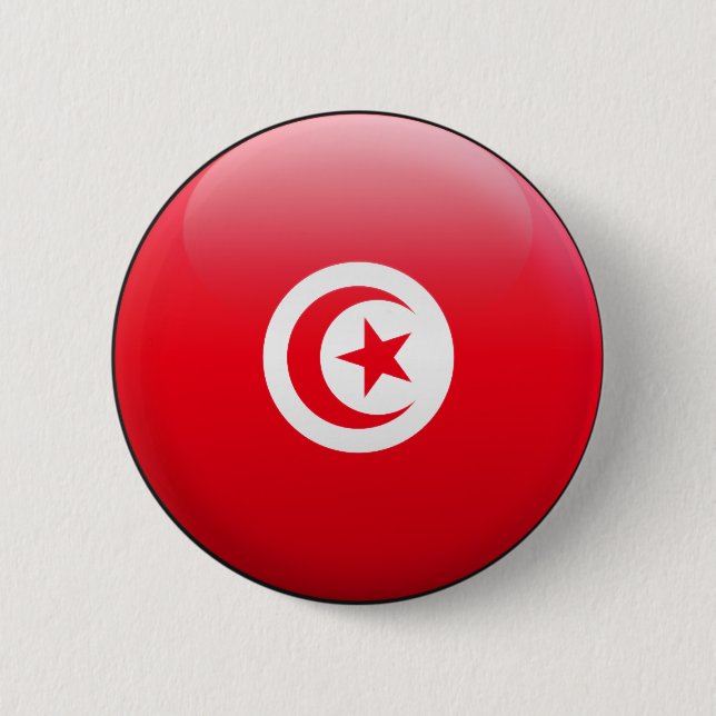 Tunisia Flag 6 Cm Round Badge (Front)