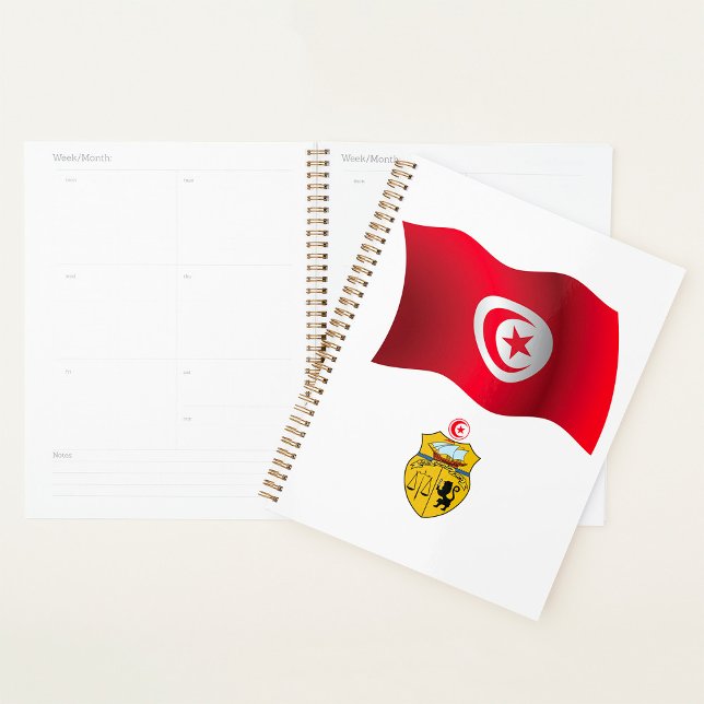 Tunisia Flag and Coat of Arms Patriotic Tunisian  Planner (Creator Uploaded)
