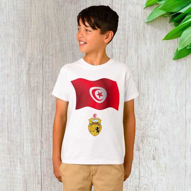 Tunisia Flag and Coat of Arms Patriotic Tunisian  T-Shirt (Creator Uploaded)