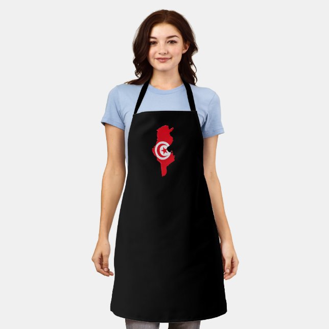Tunisia flag and map apron (Worn)
