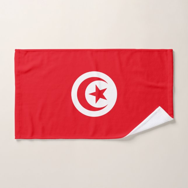 Tunisia Flag Bath Towel Set (Hand Towel)
