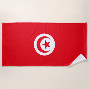 Tunisia Flag Beach Towel