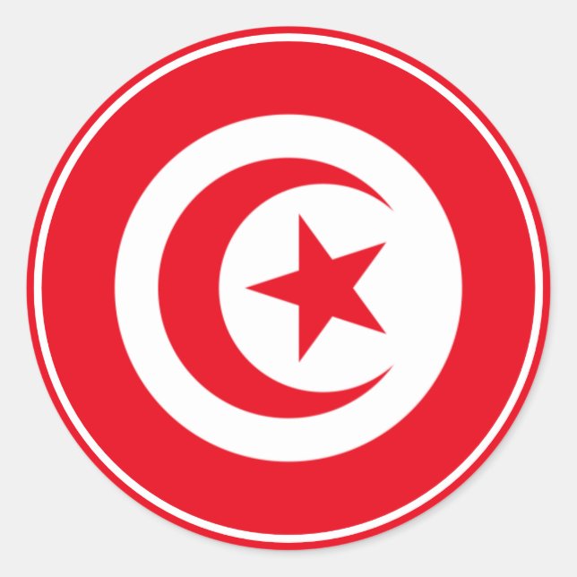 tunisia flag classic round sticker (Front)