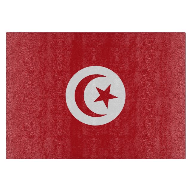 Tunisia flag cutting board (Front)