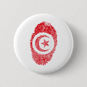 Tunisia Flag Fingerprint Country Pride 6 Cm Round Badge
