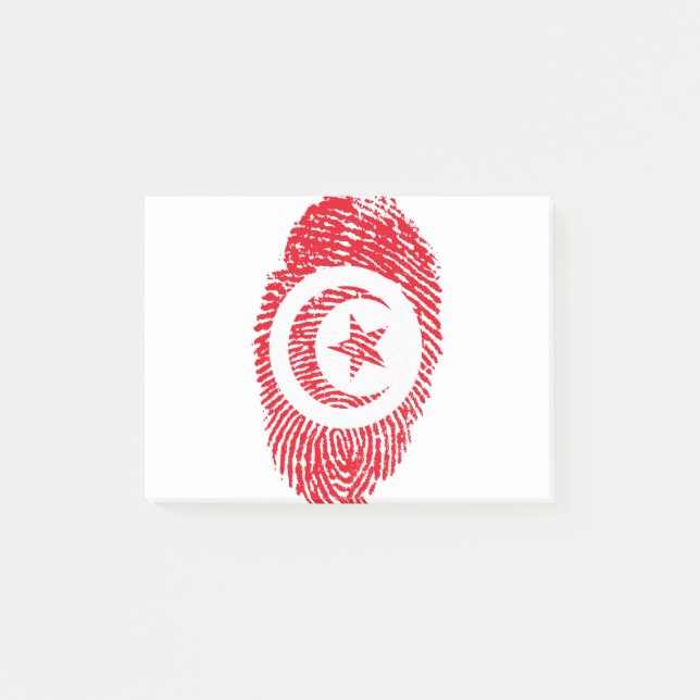 Tunisia Flag Fingerprint Country Pride Post-it Notes (Front)