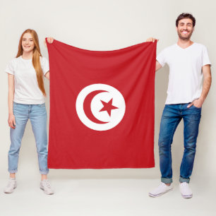 Tunisia flag fleece blanket