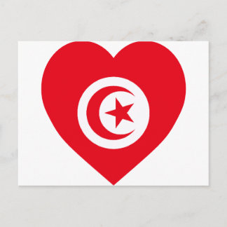 Tunisia Flag Heart Postcard