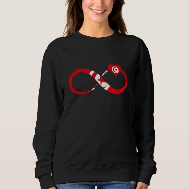 Tunisia Flag Infinity Heart Tunisian Roots Tunisia Sweatshirt (Front)