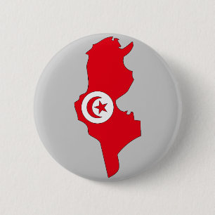 Tunisia flag map 6 cm round badge