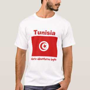 Tunisia Flag + Map + Text T-Shirt