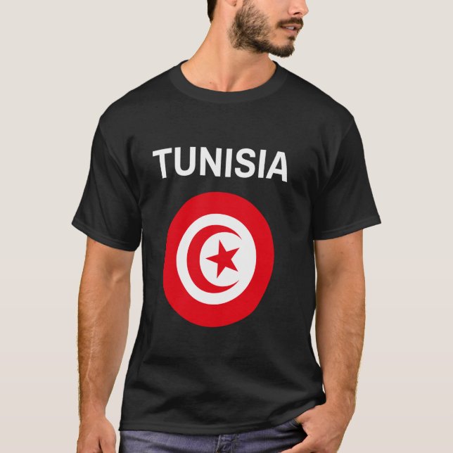 Tunisia Flag Modern T-Shirt (Front)