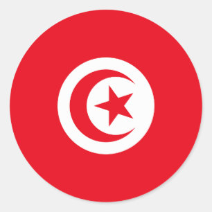 Tunisia Flag National Pride Design Classic Round Sticker