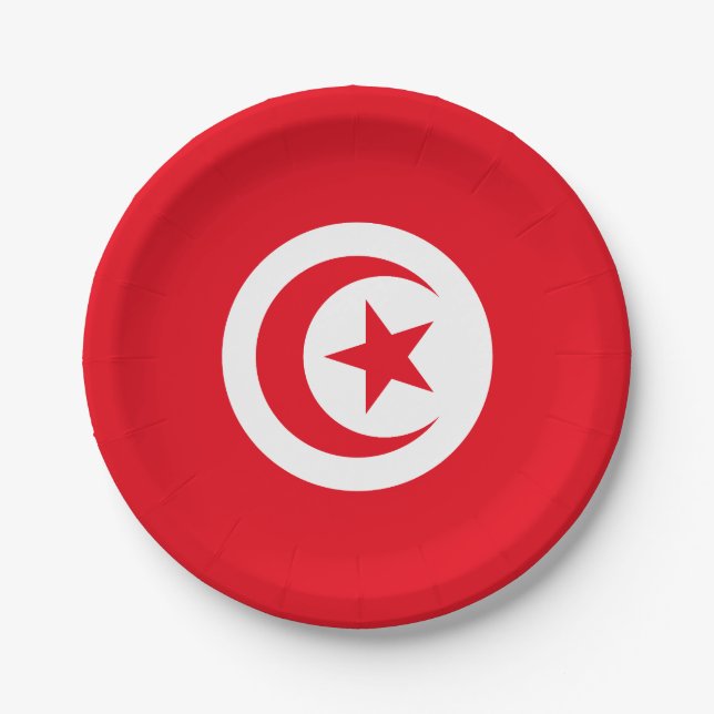 Tunisia Flag Paper Plate (Front)