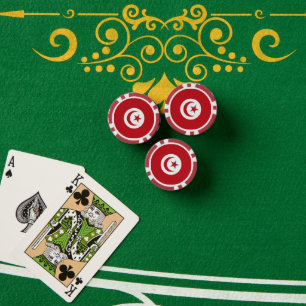 Tunisia flag poker chips