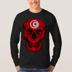 Tunisia Flag Skull Tunisian Roots Proud Patriotic T-Shirt