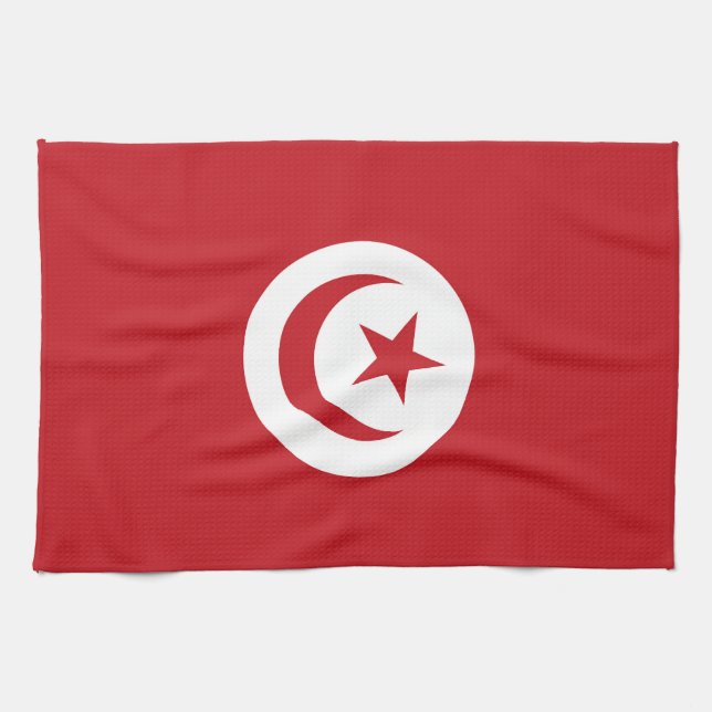 Tunisia flag tea towel (Horizontal)
