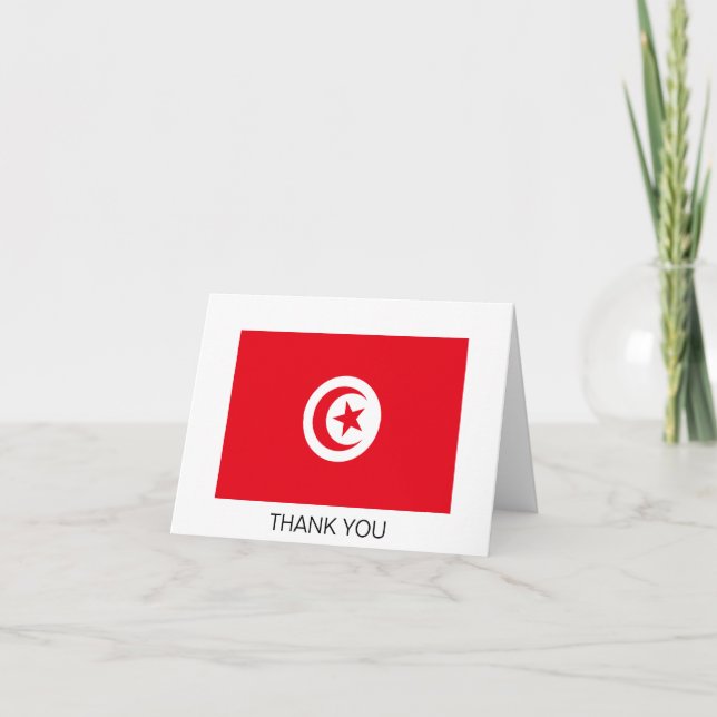 Tunisia Flag Thank You Card (Front)