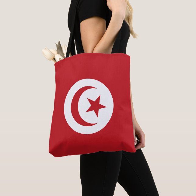 Tunisia flag tote bag (Close Up)
