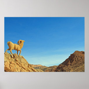 Tunisia goat statue poster