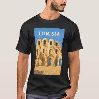 Tunisia Illustration Travel Art Vintage