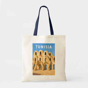 Tunisia Illustration Travel Art Vintage Tote Bag