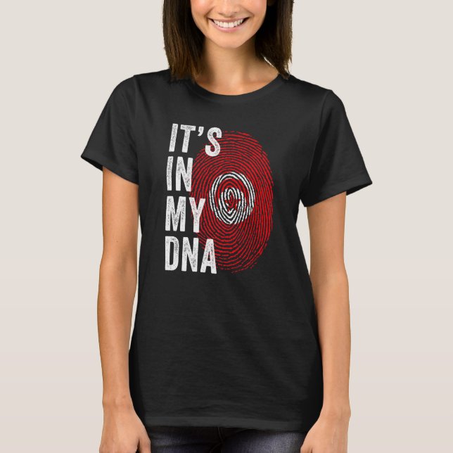 Tunisia It's In My DNA Tunisian Fingerprint Tunisi T-Shirt (Front)