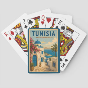 Tunisia Landscape Illustration Travel Art Vintage Playing Cards