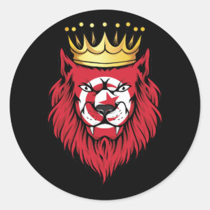 Tunisia Lion King Flag Classic Round Sticker