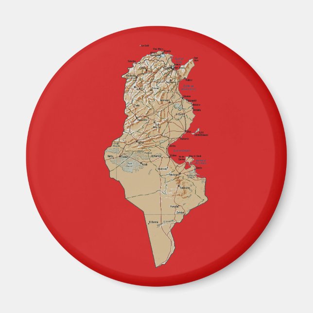 Tunisia Map Magnet (Front)