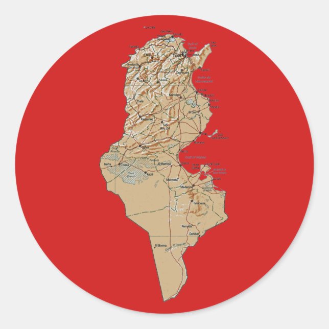 Tunisia Map Sticker (Front)