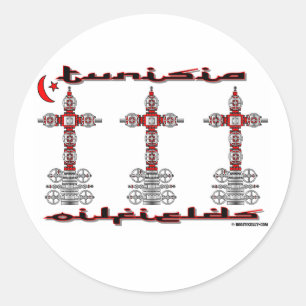 Tunisia Oilfields,Wellheads,Oil,Gas Classic Round Sticker