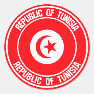 Tunisia Round Emblem Classic Round Sticker