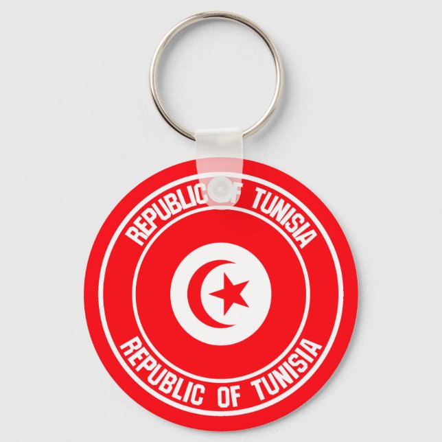 Tunisia Round Emblem Key Ring (Front)