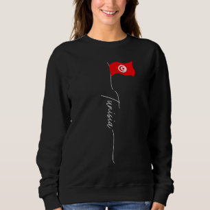 Tunisia Signature Flag Elegant Patriotic Tunisian Sweatshirt