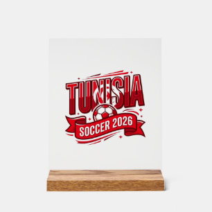 Tunisia Soccer 2026 Soccer Bold Country Typography Acrylic Sign