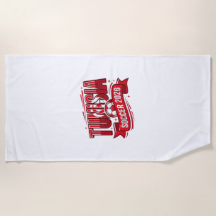 Tunisia Soccer 2026 Soccer Bold Country Typography Beach Towel