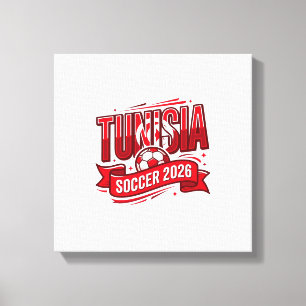 Tunisia Soccer 2026 Soccer Bold Country Typography Canvas Print