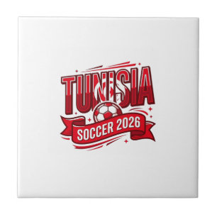 Tunisia Soccer 2026 Soccer Bold Country Typography Tile