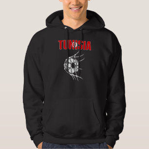 Tunisia Soccer Ball In Net Support Tunisia Footba Hoodie