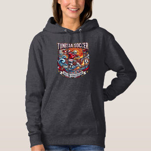 Tunisia Soccer Skeleton Striker Nations Premium Sp Hoodie