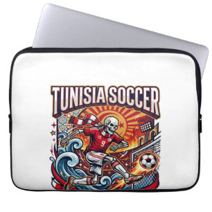 Tunisia Soccer Skeleton Striker Nations Premium Sp Laptop Sleeve